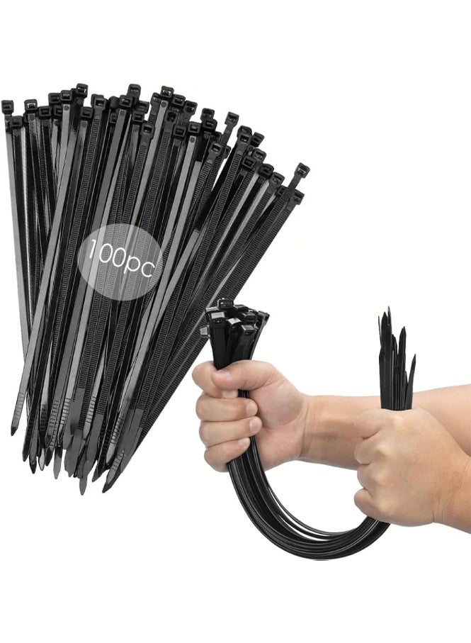 NYLON CABLE TIES   450×4.8MM BLACK  (100PCS/PKT) - Image 2