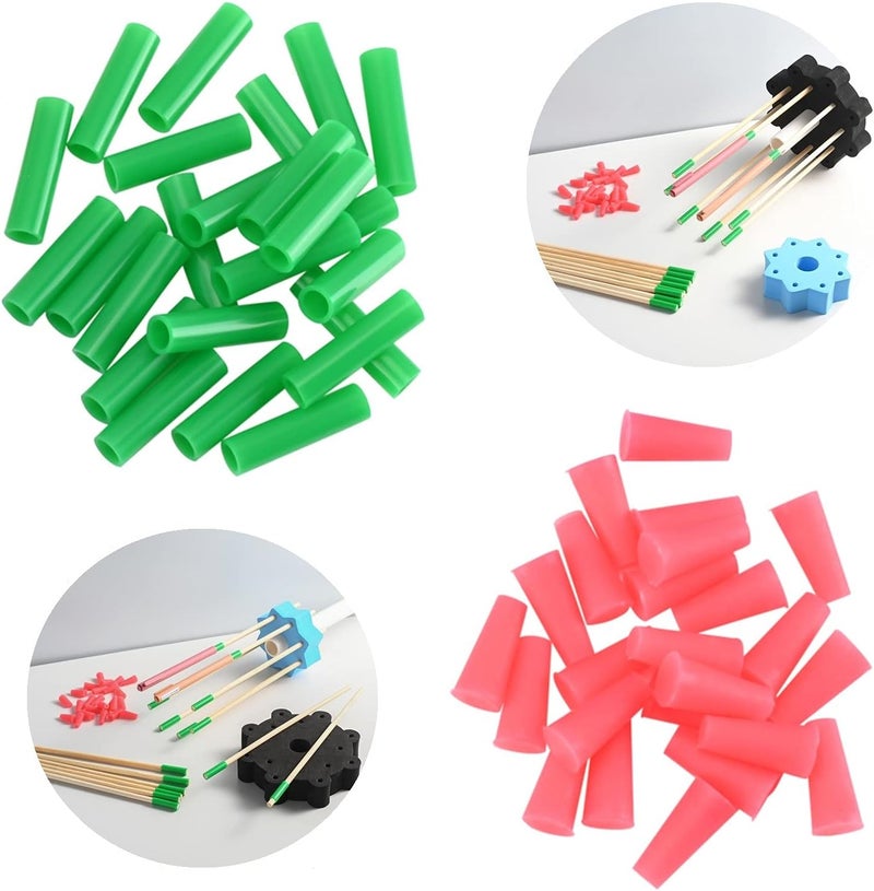 WAYMASTER Inkjoy 24 Nonstick Sleeves and 24 Silicone Rubber Plugs for Epoxy Pen Turner Attachment, Glitter Pen Project Tool Making Caps - Image 1