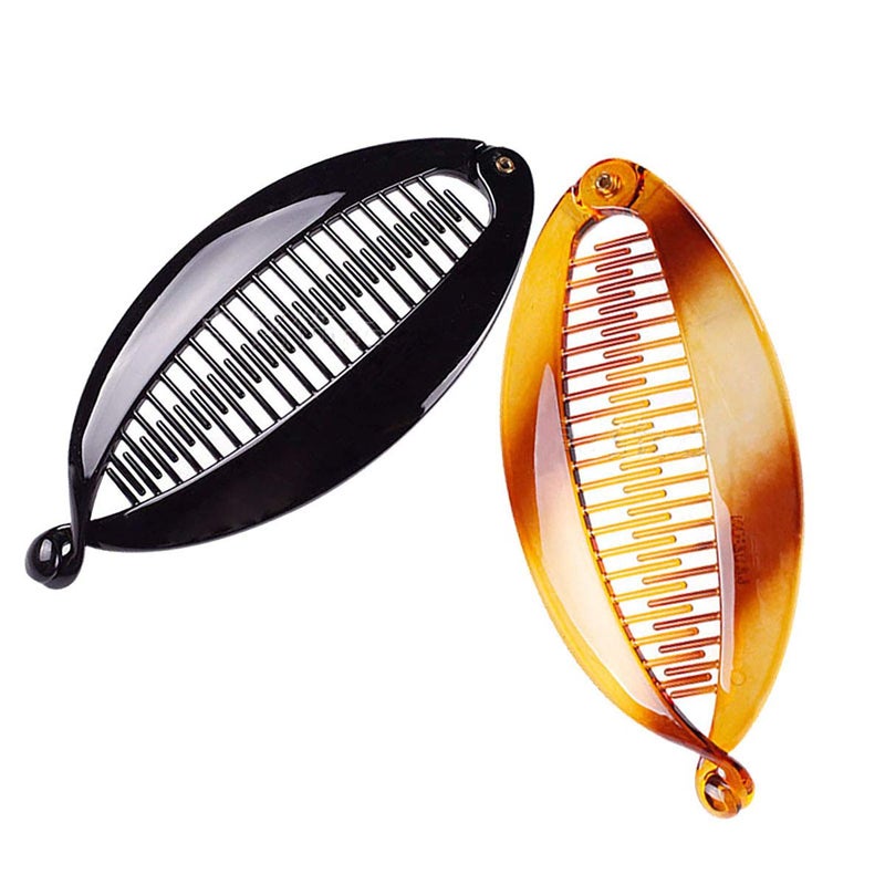 4 PCS Women Fashion Banana Hair Clip Hair Claw Rounded Edges Hair Comb French Flat Shark Hair Clip Hairgrip Large Shell Hair Clincher Length 484 inch