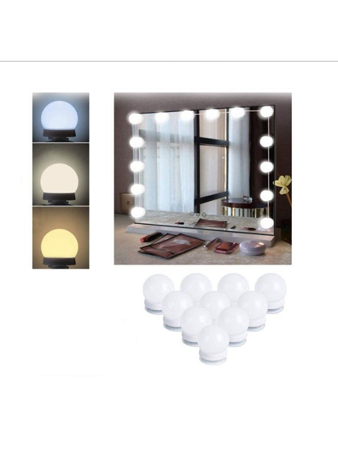 3M LED Hollywood Vanity Mirror Lights 💡 10 Dimmable Bulbs ✨ 3 Color Modes 🌈 Stick-On Makeup & Bathroom Mirror Light Kit - Image 3