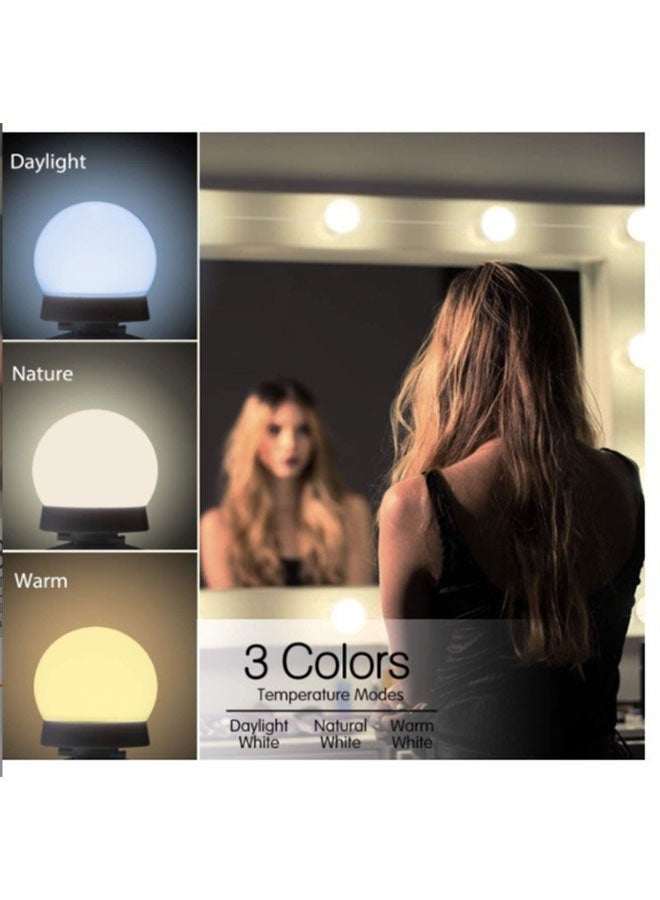 3M LED Hollywood Vanity Mirror Lights 💡 10 Dimmable Bulbs ✨ 3 Color Modes 🌈 Stick-On Makeup & Bathroom Mirror Light Kit - Image 2