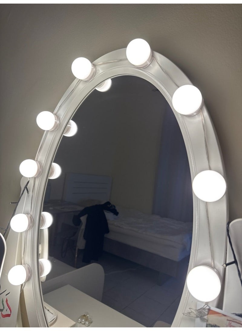 3M LED Hollywood Vanity Mirror Lights 💡 10 Dimmable Bulbs ✨ 3 Color Modes 🌈 Stick-On Makeup & Bathroom Mirror Light Kit - Image 5