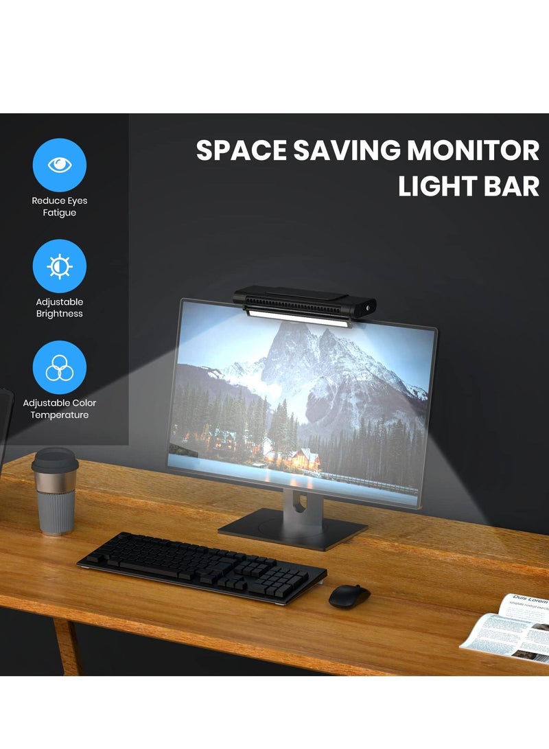 Excefore Monitor Light Bar, Screen Light Bar with Cooling Fan, Screenbar Monitor USB Powered LED Light Eye Care Reading Task Lamp for Desk Gaming Home Office - Image 3
