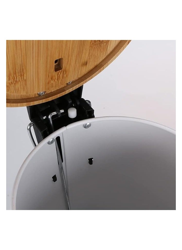AMERTEER - Trash Can | Garbage Can with Lid | 3 litre Capacity Garbage Bin for Home | Round Trash Bin with Inner Bucket | Trash Can with Foot Pedal for Bathroom, Bedroom, Kitchen and Office (White) - Image 1