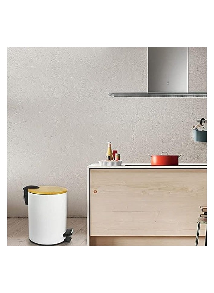 AMERTEER - Trash Can | Garbage Can with Lid | 3 litre Capacity Garbage Bin for Home | Round Trash Bin with Inner Bucket | Trash Can with Foot Pedal for Bathroom, Bedroom, Kitchen and Office (White) - Image 1