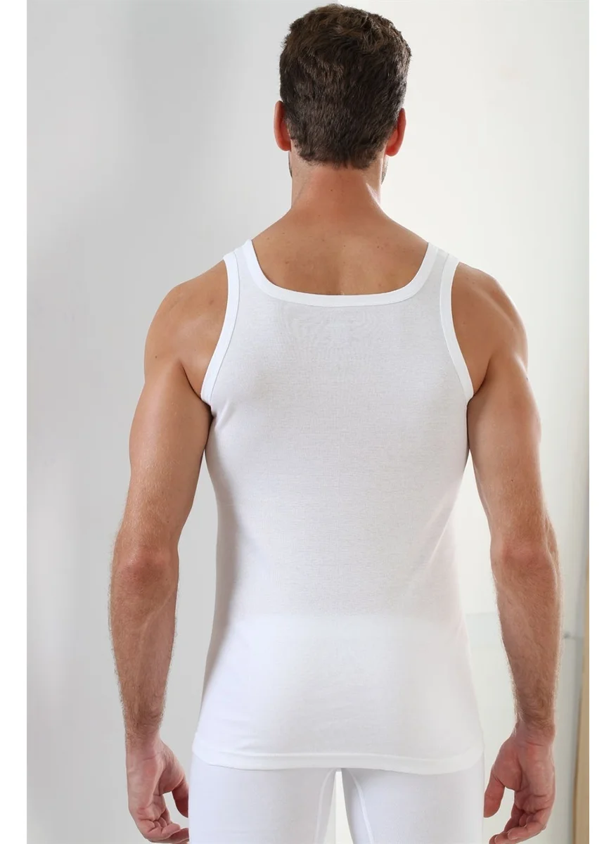 Arma Yıldız Crest Star Men's White Ribbed Undershirt 3 Piece Set
