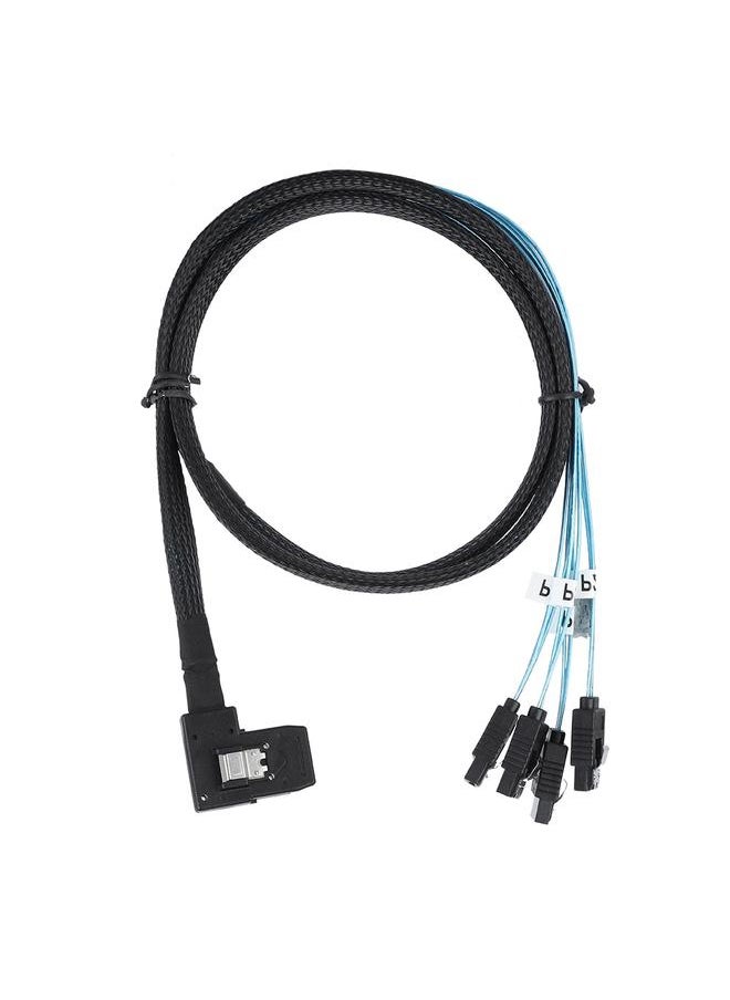Thoraya - Cabledeconn MINI SAS 36P Flat Elbow Angled 90 Degree to 4*SATA Server Transmission Cable - Image 1