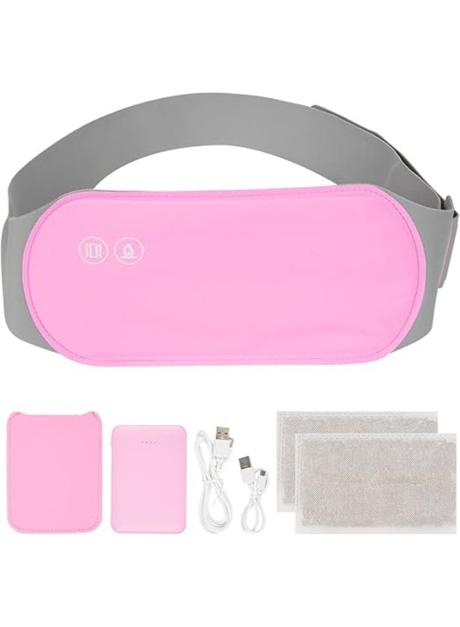 جهاز التدفئة والتدليك الذكي القابل للارتداء - حزام لاسلكي لتسكين آلام التقلصات بـ 3 مستويات حرارة - وسادة حرارية محمولة تعمل بالبطارية لراحة الظهر والبطن - Image 1