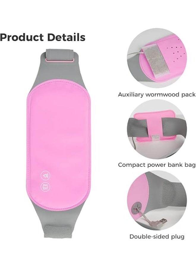 جهاز التدفئة والتدليك الذكي القابل للارتداء - حزام لاسلكي لتسكين آلام التقلصات بـ 3 مستويات حرارة - وسادة حرارية محمولة تعمل بالبطارية لراحة الظهر والبطن - Image 3