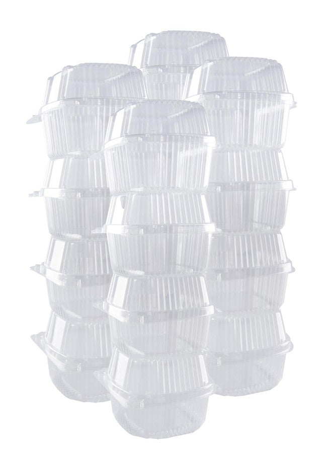 O'CREME Polystyrene Hinged-Lid Container 6 Inch Wide x 3.1 Inch High for Mini Cake Pan - Pack of 25 - Image 1