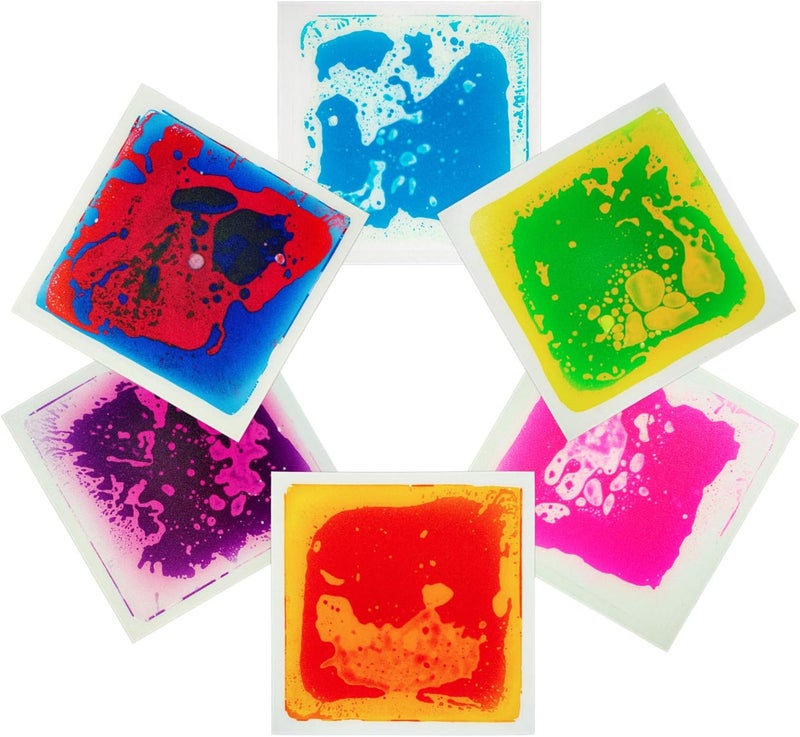 Art3d 1-Pack Fancy Floor Tile for Kids Room Liquid Encased Floor Tile, 11.8" x 11.8" Blue - Image 4