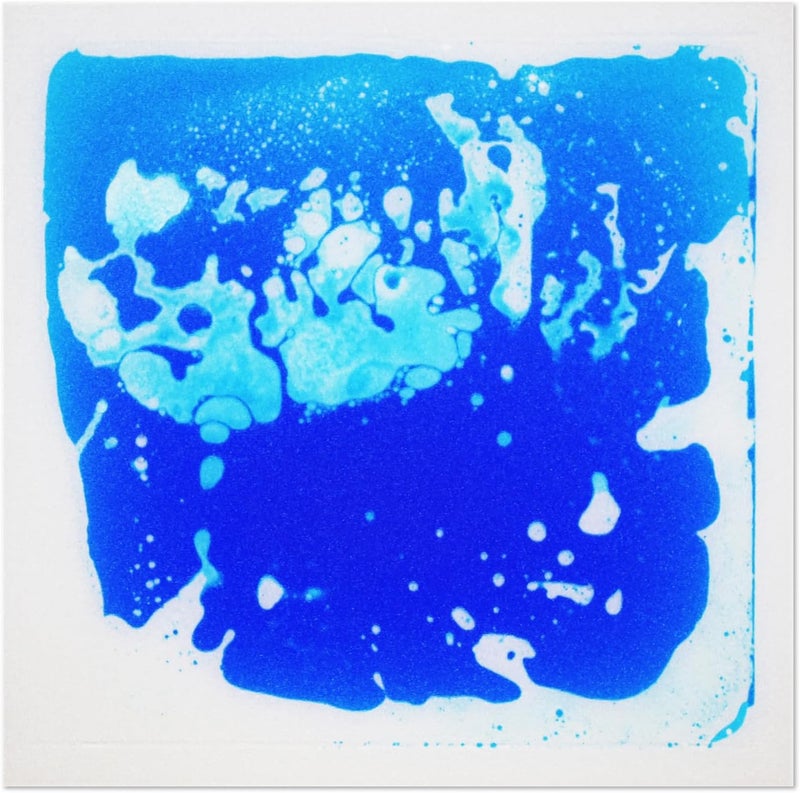 Art3d 1-Pack Fancy Floor Tile for Kids Room Liquid Encased Floor Tile, 11.8" x 11.8" Blue - Image 1