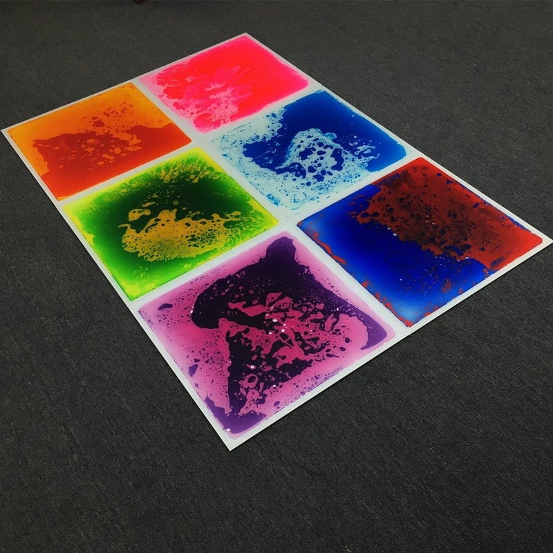 Art3d 1-Pack Fancy Floor Tile for Kids Room Liquid Encased Floor Tile, 11.8" x 11.8" Blue - Image 2