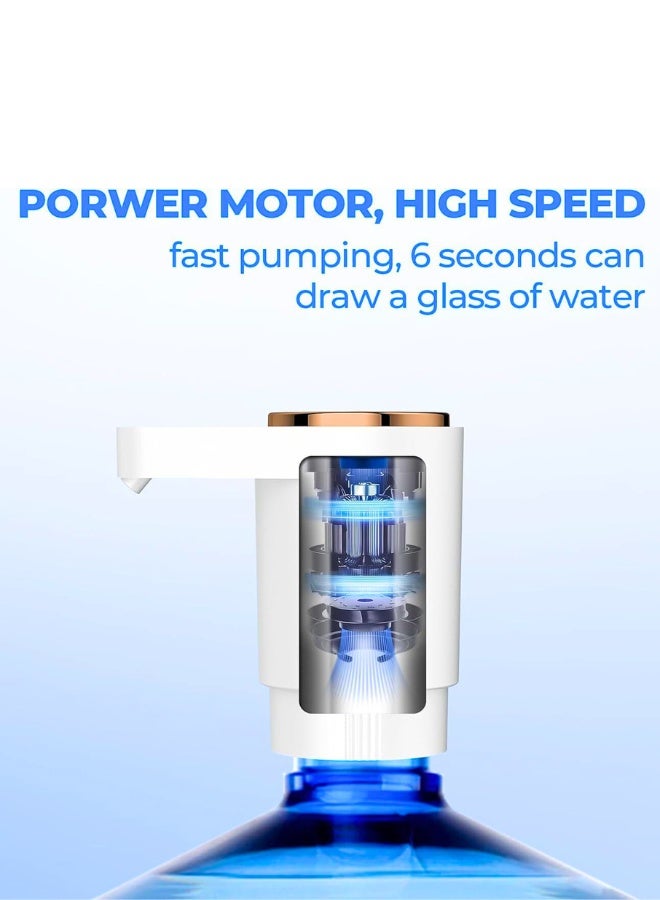 Chase Up Water Dispenser Pump Electric,Double Pumps High Horsepower,Double Water Outlets,Type-c Interface Charging Portable Electric Water Pump Jugs,USB C Charging,for Office,Home,Kitchen White - Image 2