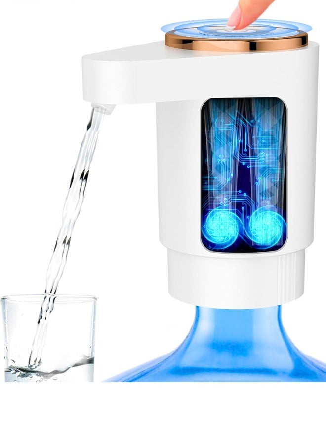 Chase Up Water Dispenser Pump Electric,Double Pumps High Horsepower,Double Water Outlets,Type-c Interface Charging Portable Electric Water Pump Jugs,USB C Charging,for Office,Home,Kitchen White - Image 3