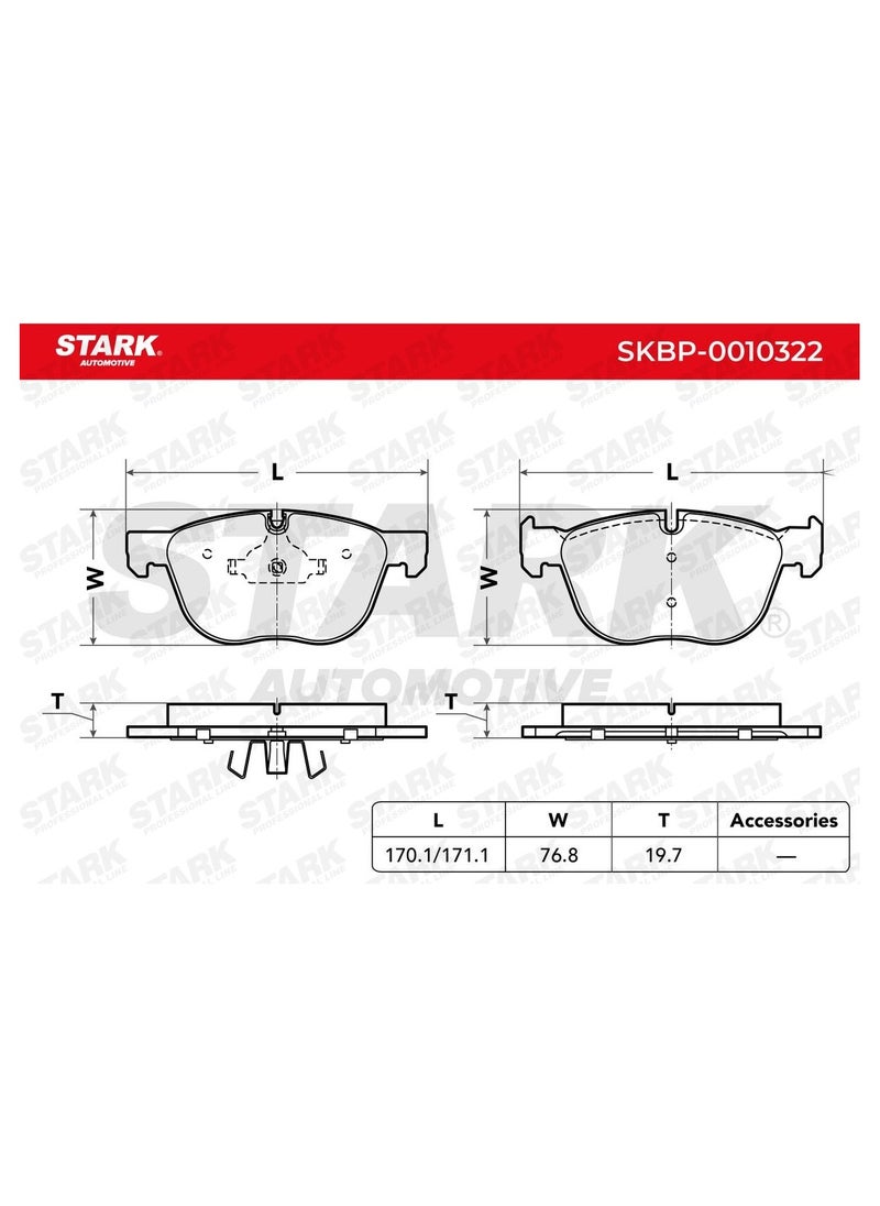 Stark STARK - BRAKE PAD SET (FRONT) FOR BMW - 34116852253 / 34116857096 / 34114074370 / 34112413038 / 34116779293 / 34116778403 / 34116877653  - Image 3