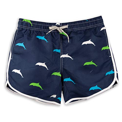 PREFER TO LIFE Womens Board Shorts Big Pants Beach Quick Dry Fabric Swim Ocean Travel Sports (XS, Dolphin-Dark Blue) - Image 4