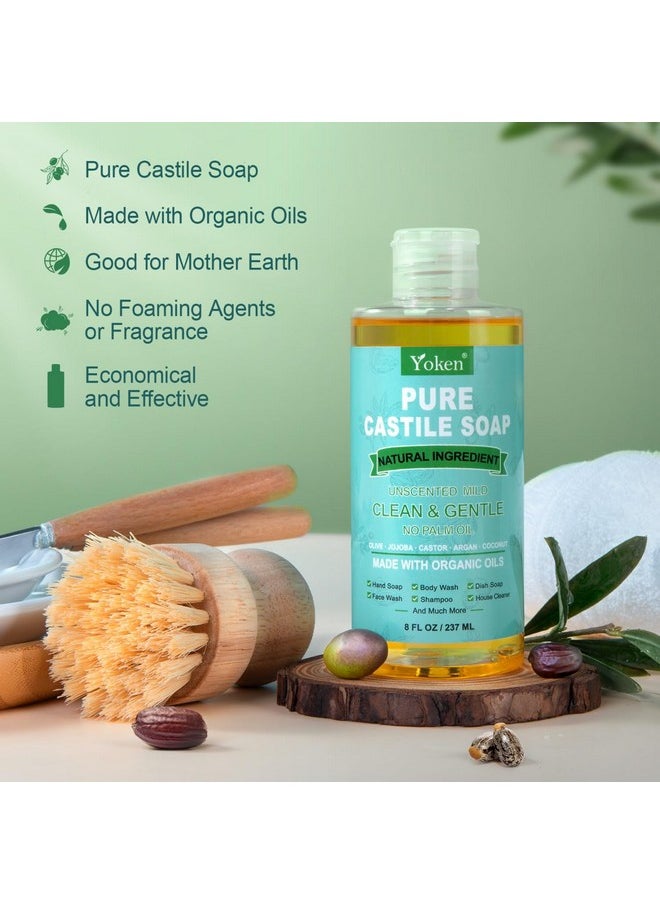 Yoken Yoken Pure Castile Liquid Soap Organic (EWG Verified, Unscented, 8 OZ), Made with Organic Oils, No Added Fragrance, Vegan, Castile Soap Liquid for Face, Laundry, Dishes, Sensitive Skin, Travel Soap  - Image 5