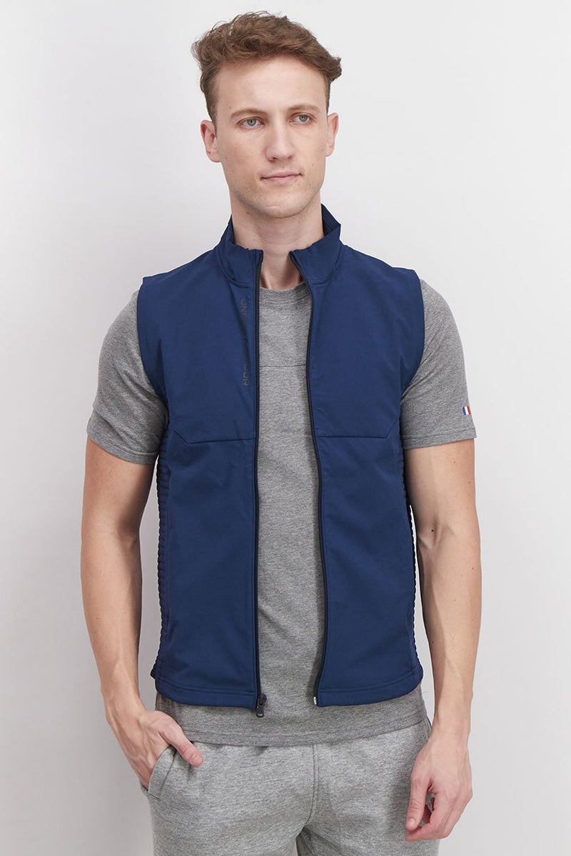 UNDER ARMOUR Men Loose Fit Golf Windbreaker Vest Jacket , Navy - Image 1