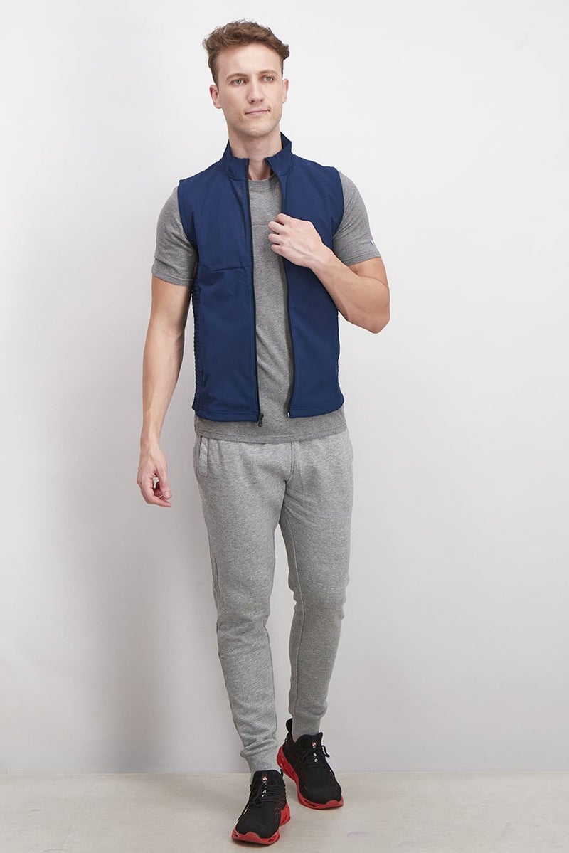 UNDER ARMOUR Men Loose Fit Golf Windbreaker Vest Jacket , Navy - Image 2