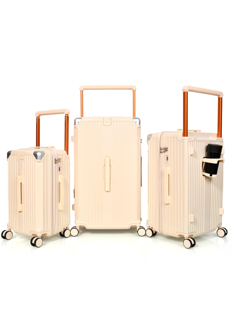 مورانو طقم شنط سفر فايبر اركان المنيوم ثلاثة قطع 28 انش و 24 انش و 20 انش لكبينة الطائرة - Image 1