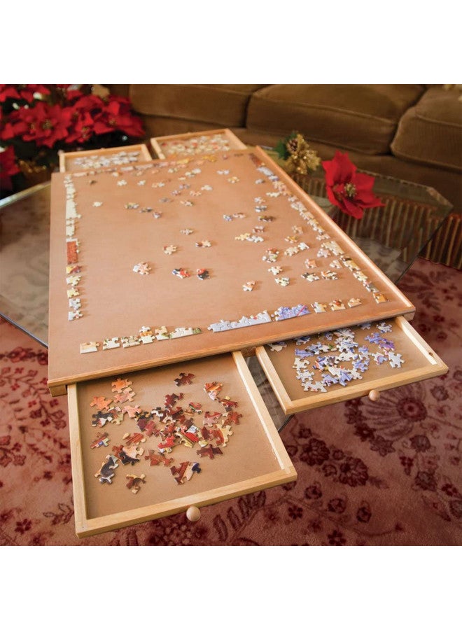 Bits and Pieces Bits and Pieces - 1500 Piece Puzzle Board with Drawers - Jumbo Wooden Puzzle Plateau Portable Puzzle Table 26"x 34" - Tabletop Deluxe Jigsaw Puzzle Organizer and Puzzle Storage System Gift for Mom  - Image 5