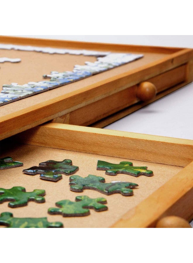 Bits and Pieces Bits and Pieces - 1500 Piece Puzzle Board with Drawers - Jumbo Wooden Puzzle Plateau Portable Puzzle Table 26"x 34" - Tabletop Deluxe Jigsaw Puzzle Organizer and Puzzle Storage System Gift for Mom  - Image 4