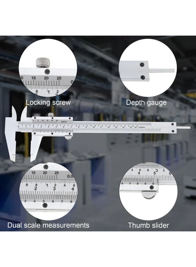 200mm Carbon Steel Vernier Caliper Dual Scale Metric Imperial 0 02mm Resolution - Image 5