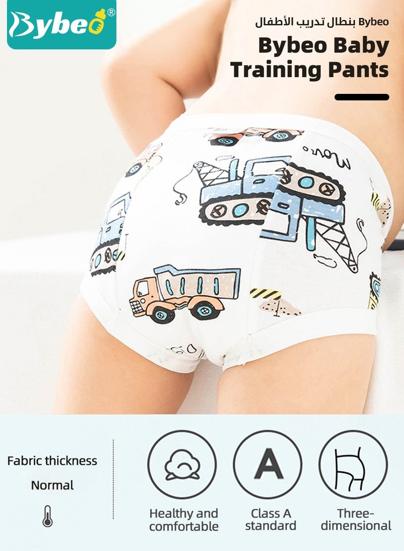 Bybeo 4 Pieces Baby Potty Training Underwear, Breathable Potty Training Pants, 6 Layers Cotton Absorbent Baby Trainer Pants for Infants Boys and Girls Waterproof, High Quality, Pinch-proof Leg Design - Image 2
