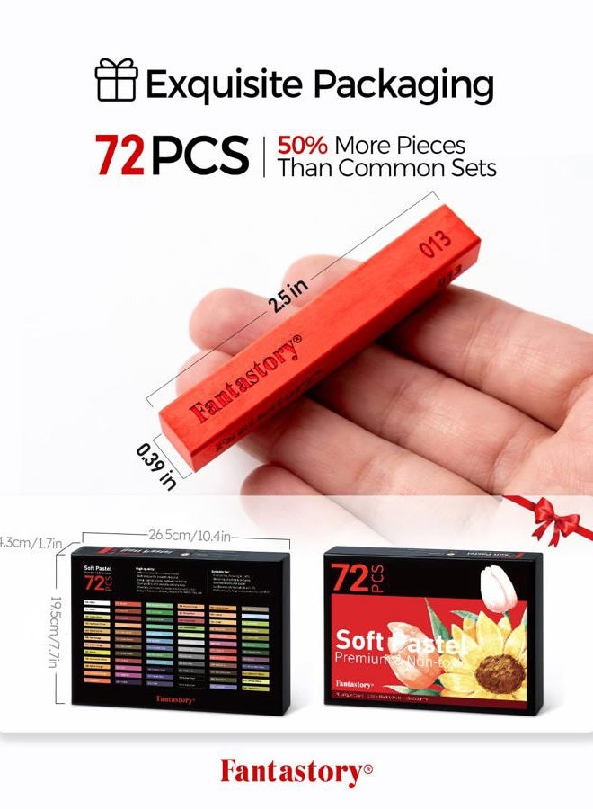 Fantastory 72 Pcs Soft Chalk Pastels - Image 2