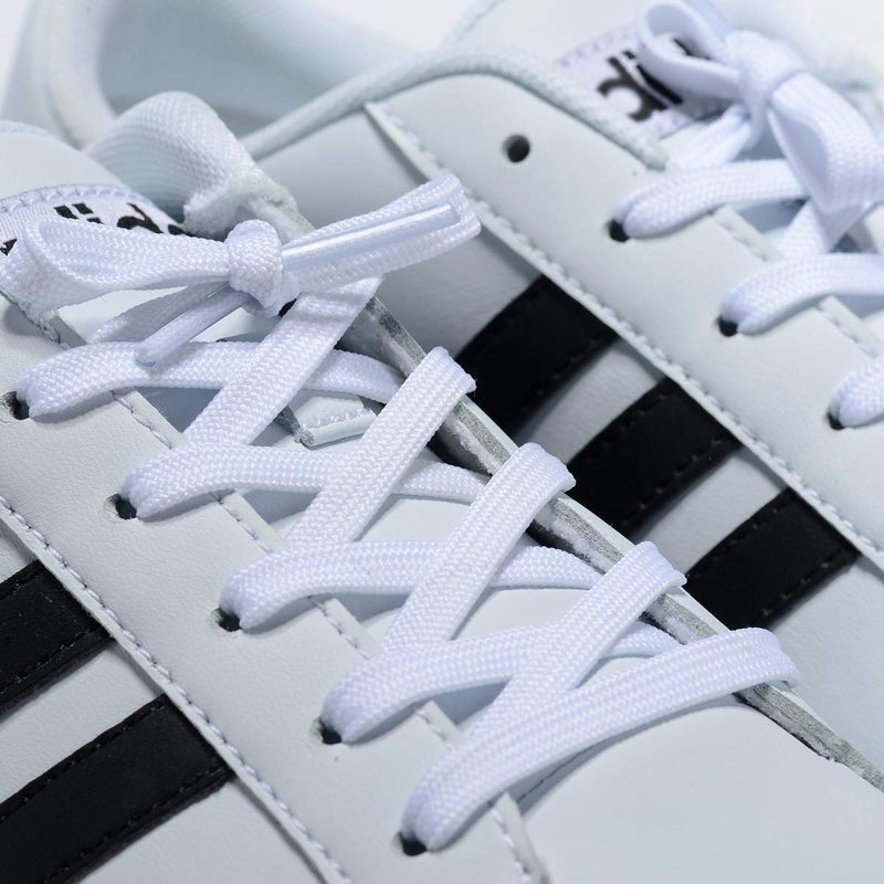 Curtual Wide Flat Athletic Shoelaces with Wide Shoelaces Flat Shoe Laces [2 Pairs] [6 Color][8 Size] for Sneakers and Shoes (40" inches (102 cm), White) - Image 2