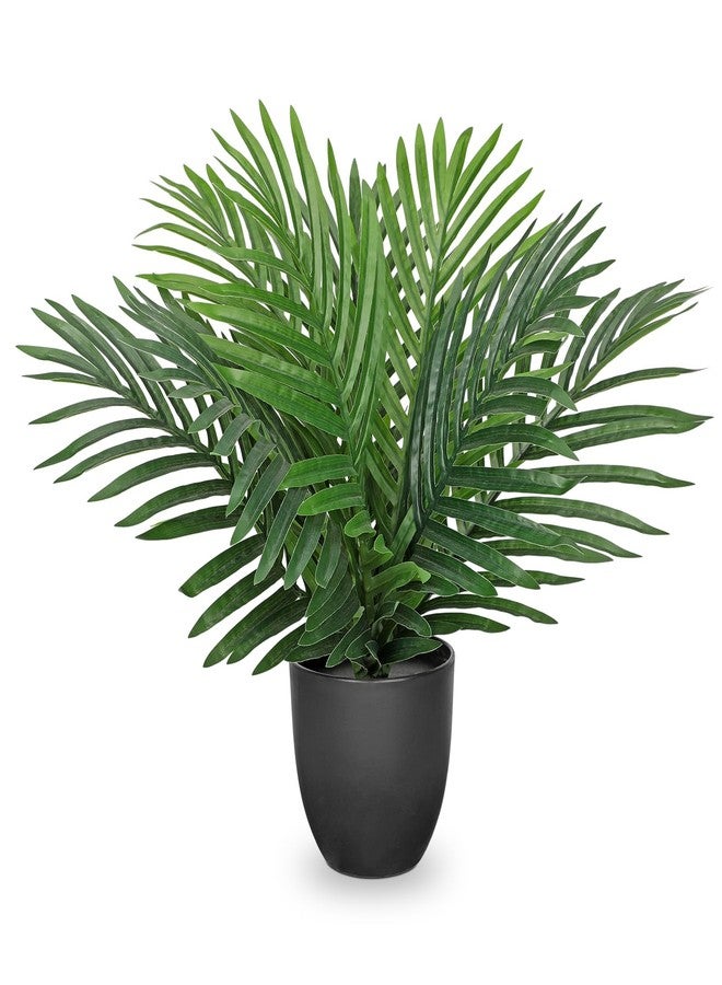 DILATATA 17” Artificial Palm Tree Indoor Palm Plant Faux Potted Plants Indoor Fake Tropical Palm Tree Silk Plants for Home Office Decor - Image 1
