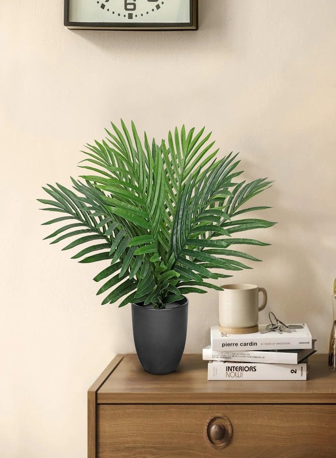 DILATATA 17” Artificial Palm Tree Indoor Palm Plant Faux Potted Plants Indoor Fake Tropical Palm Tree Silk Plants for Home Office Decor - Image 4