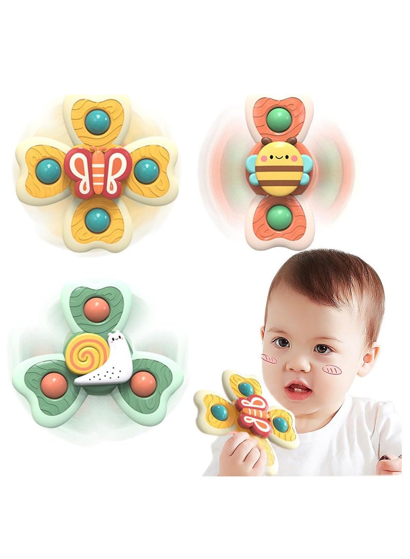 إي سي في في ECVV 3 قطع من ألعاب الالتصاق الدوارة، ألعاب حسية مبتكرة، ألعاب تململ سبينر، ألعاب الحمام للأطفال الصغار، هدايا أعياد ميلاد الأطفال، ألعاب الشفط الدوارة (النمط 1)