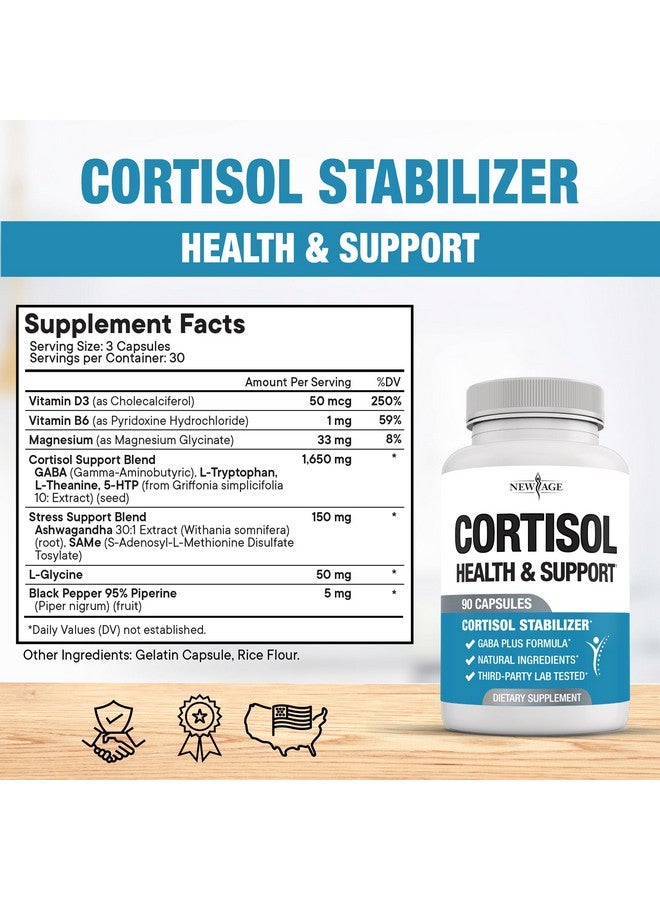 NEW AGE Cortisol Supplement for Women - Natural Cortisol Detox Manager Reducer - Ashwagandha, GABA, 5 HTP, L-Tryptophan, L-Theanine - 180 Count - Image 3