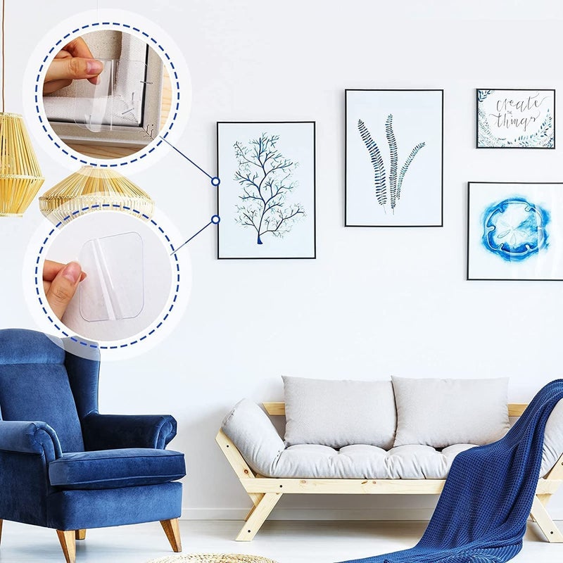 LUPINEZ Self Adhesive Tape Double Sided Heavy Duty Tap for Wall, Kitchen, Office, Wall, Car | Stickers for Home (Size - 6cm x 6cm, 100 pcs Double side sticker, transparent) - Image 4