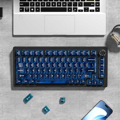 dagaladoo Dark Blue Clear keycaps,Transparent keycaps 75 Percent,Jelly keycap Set,Shine Through Key caps.,MDA Profile Keyboard Key Cap for Mx Switches Mechanical Keyboard - Image 5