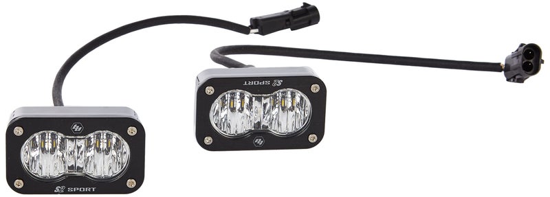 Baja Designs S2 Sport Black LED Light Pod Pair - 2PCS LED with Wiring Harness (Wide Cornering; Clear) - Image 1
