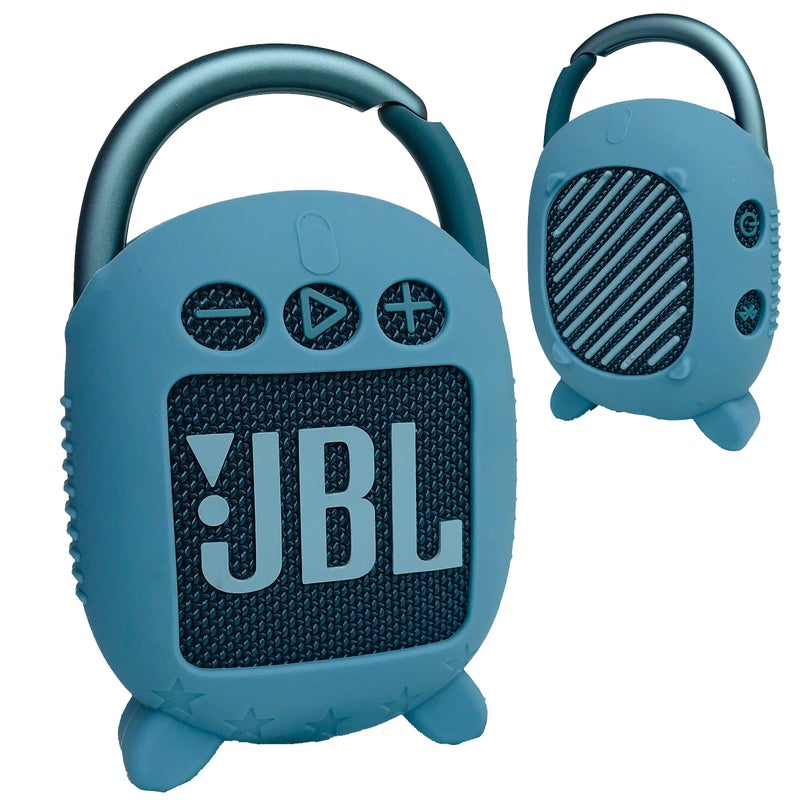 JCHPINE Silicone Cover Case for JBL Clip 4 Portable Bluetooth Speaker, Protective Carrying Case for JBL Clip 4 Portable Bluetooth Speaker Stand Up Holder (Blue) - Image 1