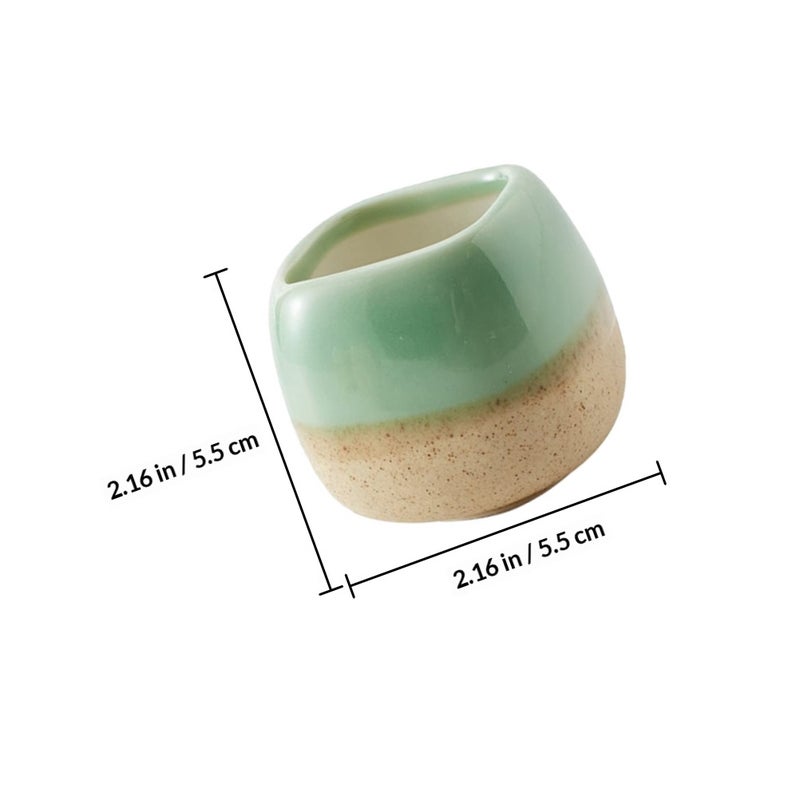 6Pcs Mini Planter Pretty Ceramic Flowers Pots Vintage Bonsai Pots - Image 2