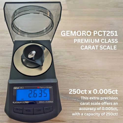 GemOro Platinum PCT251 | Durable Precise Jewelers Premium Class Carat Mini Scale | Digital Precision Tool with Expert Professional Reading & Accuracy 250ct x 0.005ct Readability (Black) - Image 2