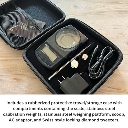 GemOro Platinum PCT251 | Durable Precise Jewelers Premium Class Carat Mini Scale | Digital Precision Tool with Expert Professional Reading & Accuracy 250ct x 0.005ct Readability (Black) - Image 3