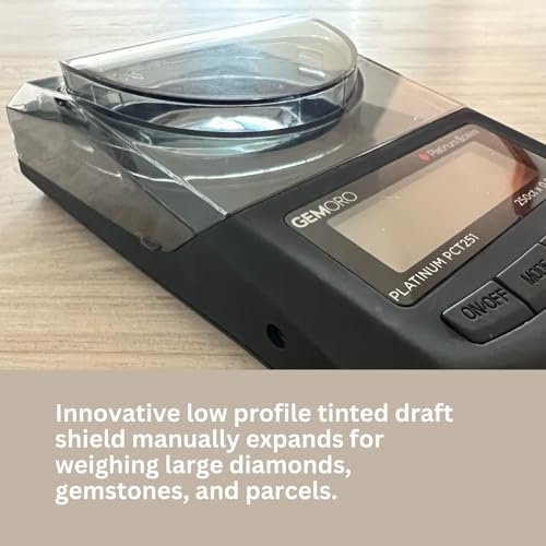 GemOro Platinum PCT251 | Durable Precise Jewelers Premium Class Carat Mini Scale | Digital Precision Tool with Expert Professional Reading & Accuracy 250ct x 0.005ct Readability (Black) - Image 5