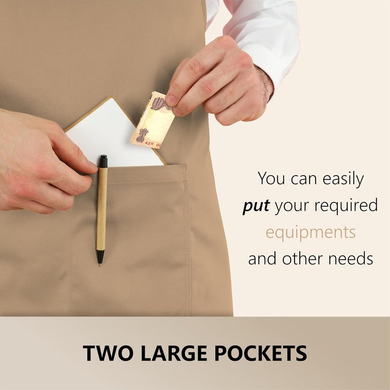 CRASOME Apron for Men Women Chef Cooking Restaurants Gardening Workshop Barbers with Adjustable Strap and Two Pockets - Image 4