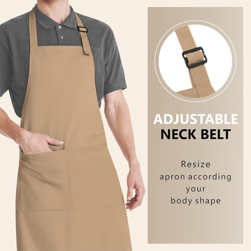 CRASOME Apron for Men Women Chef Cooking Restaurants Gardening Workshop Barbers with Adjustable Strap and Two Pockets - Image 3