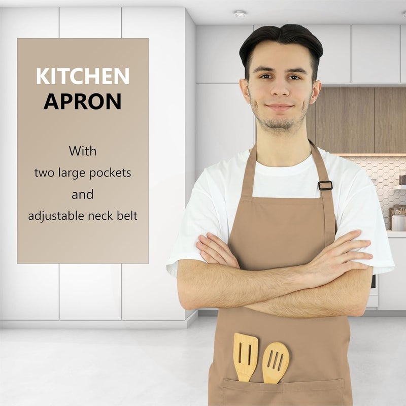 CRASOME Apron for Men Women Chef Cooking Restaurants Gardening Workshop Barbers with Adjustable Strap and Two Pockets - Image 2