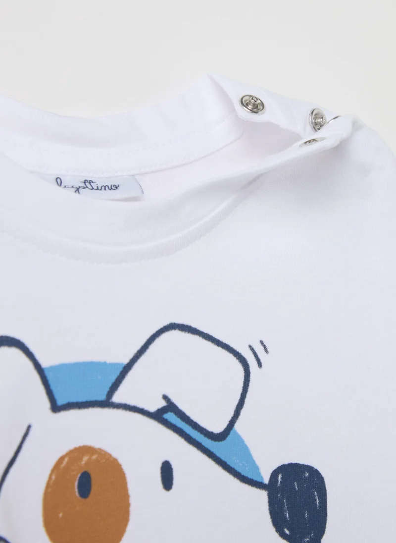 Ovs T-Shirt With ''My New Friend'' Puppy Print