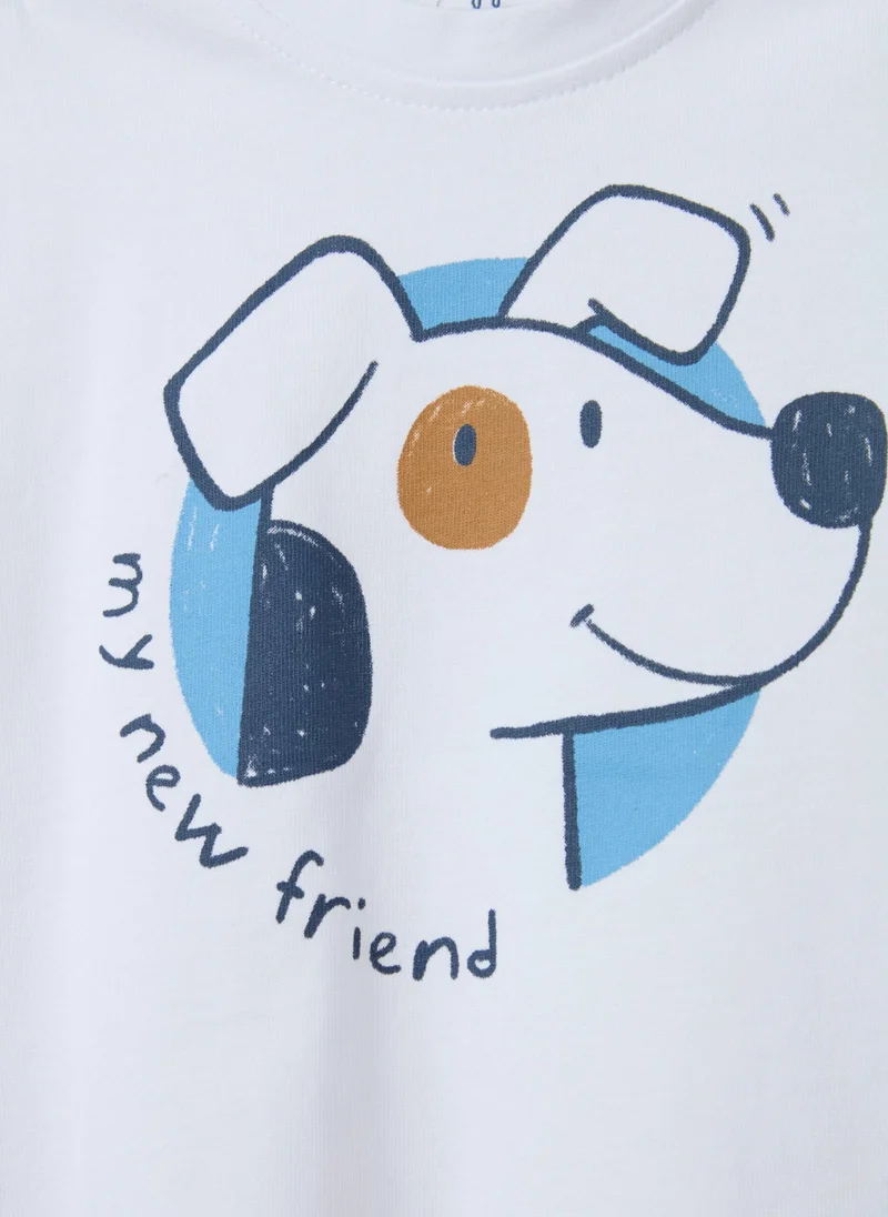 Ovs T-Shirt With ''My New Friend'' Puppy Print
