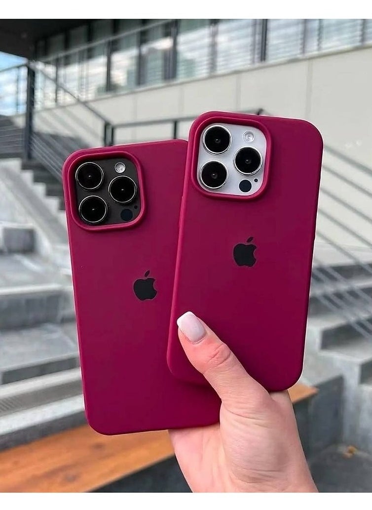 Generic - Silicone Case Cover Full Covered Anti Scratch Shockproof  For Apple iPhone 16 Pro Max 6.9 (Dark Pink) - Image 1