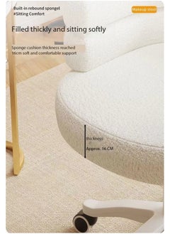 JOMILA Modern Vanity Chair with Curved Back, Height Adjustable Swivel Makeup Chair, Barrel Armchair Upholstered for Vanity Living Room Bedroom(White)  - Image 2